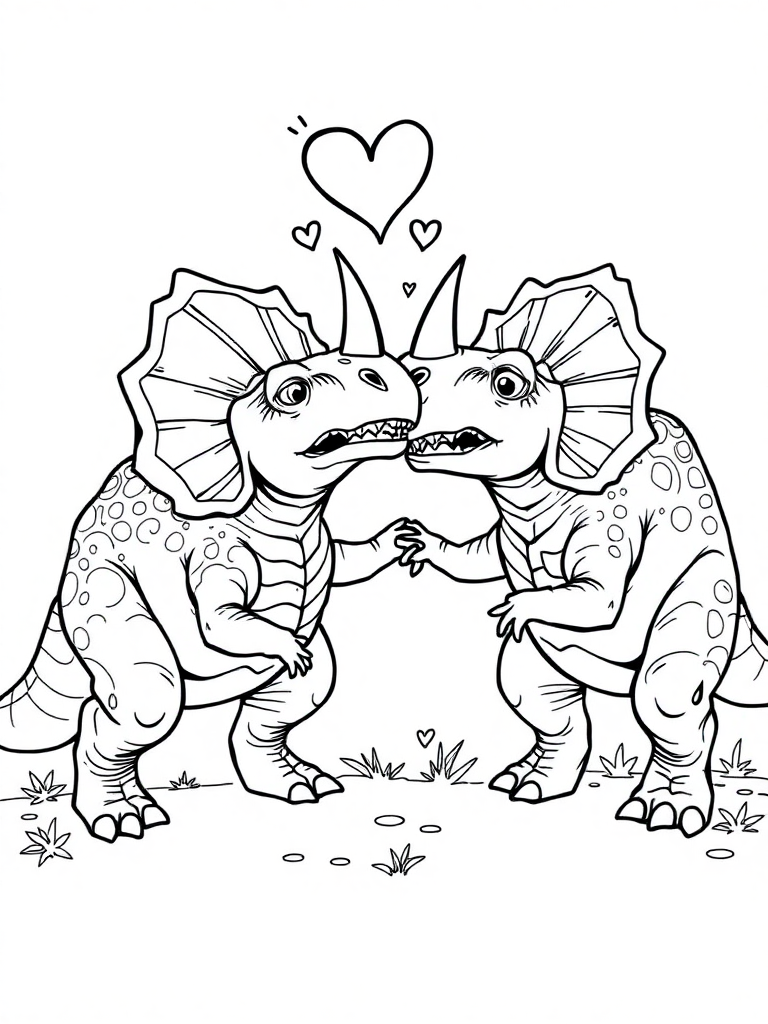 two Triceratops fight