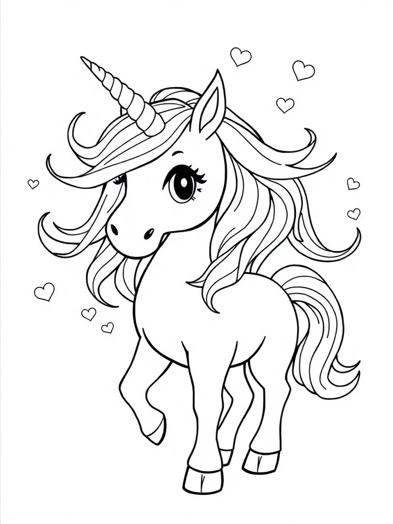 magical unicorn with flowing manes