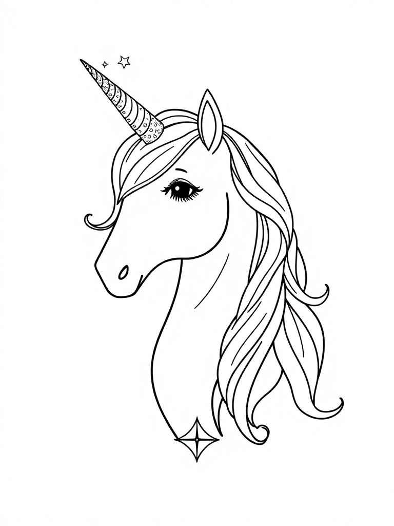 Rainbow unicorn with sparkly horns