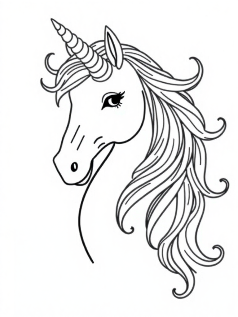 magical unicorn with flowing manes