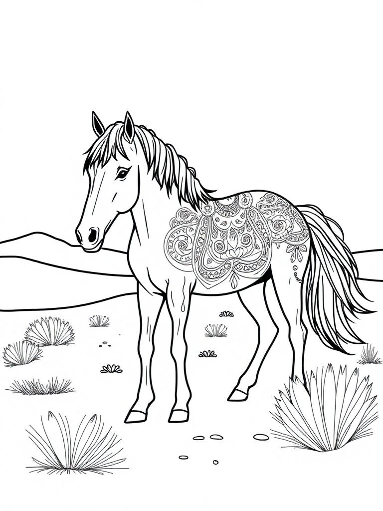 Realistic Horse in Mexico desert