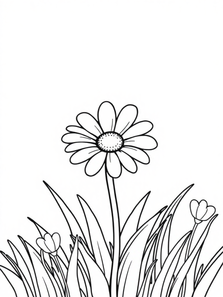 Cute daisy in the field
