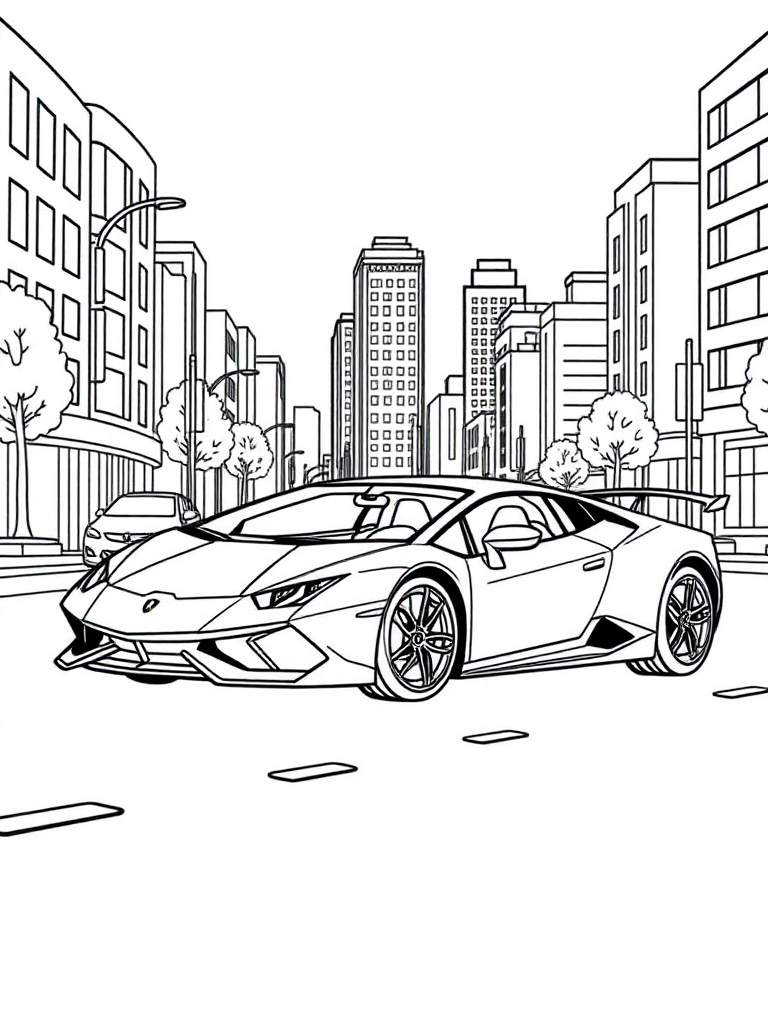 Lamborghini Driving In The City