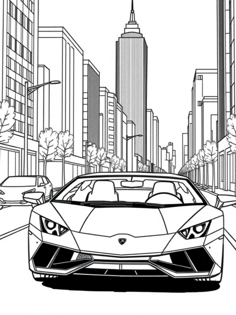 Lamborghini Driving In The City
