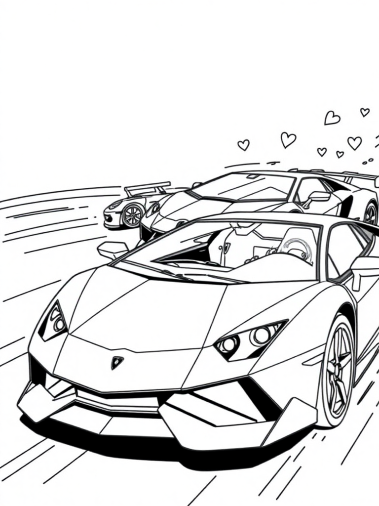 Two Lamborghini Cars Racing