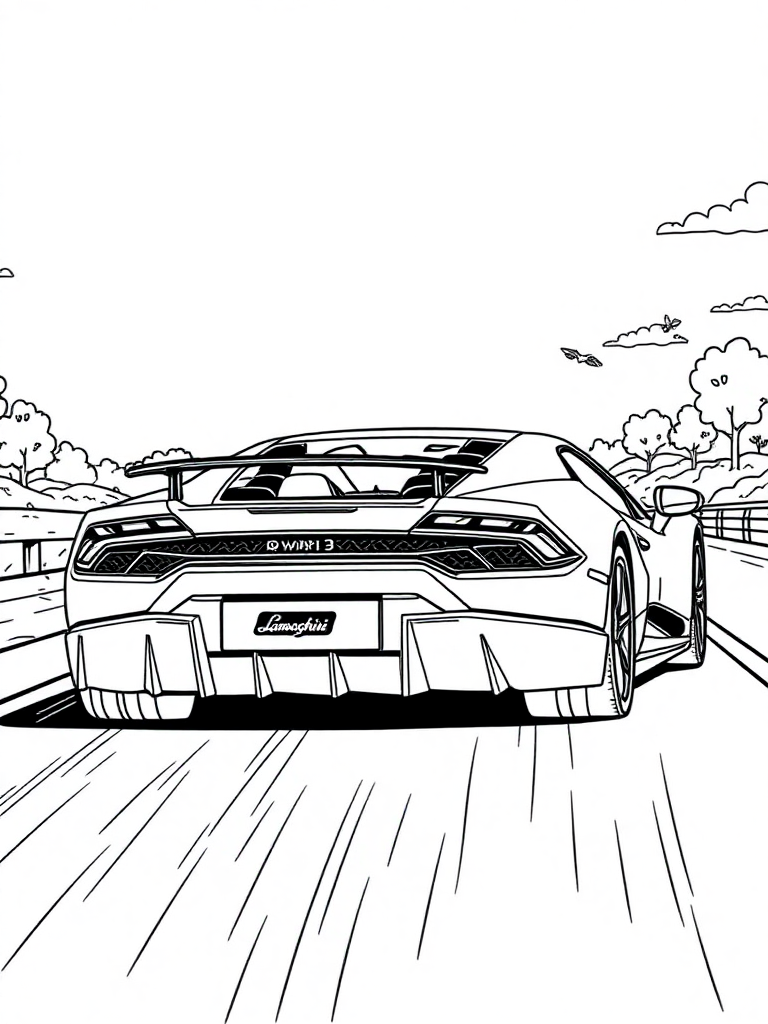 Lamborghini Huracan With Spoiler on the Highway