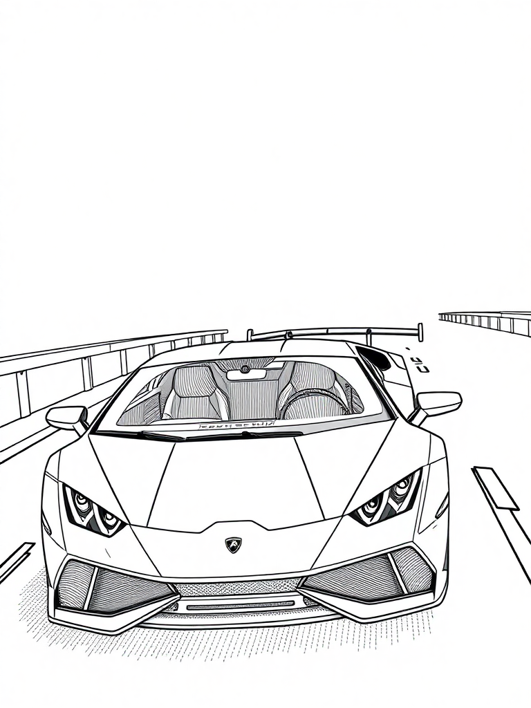 Lamborghini Huracan With Spoiler on the Highway