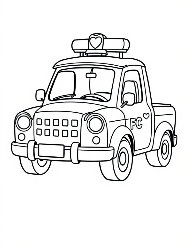 Cute Police Pickup Truck