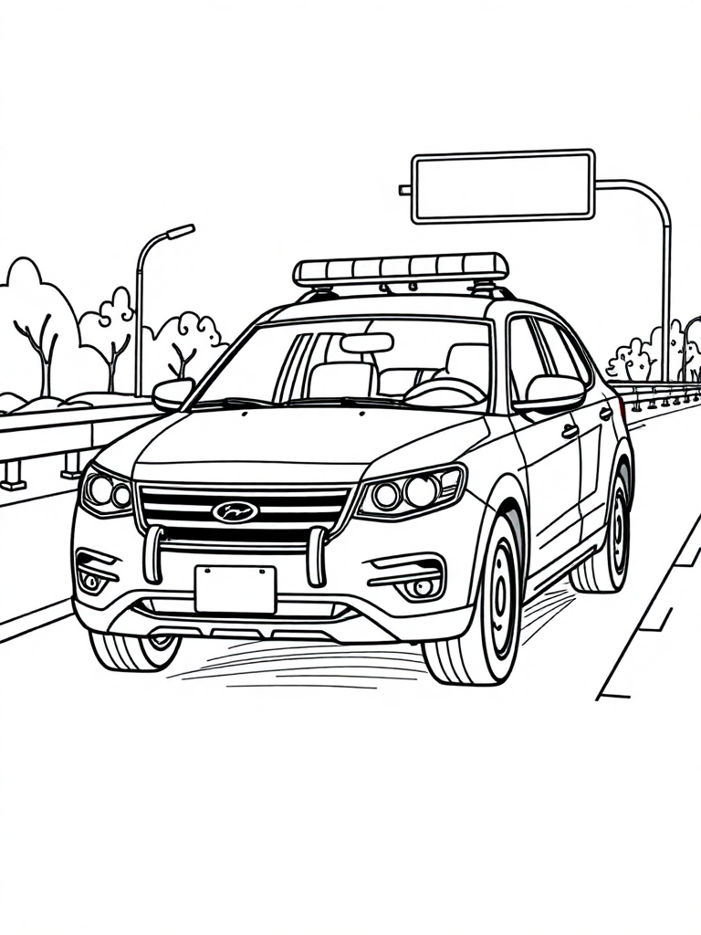 Police Car on the highway