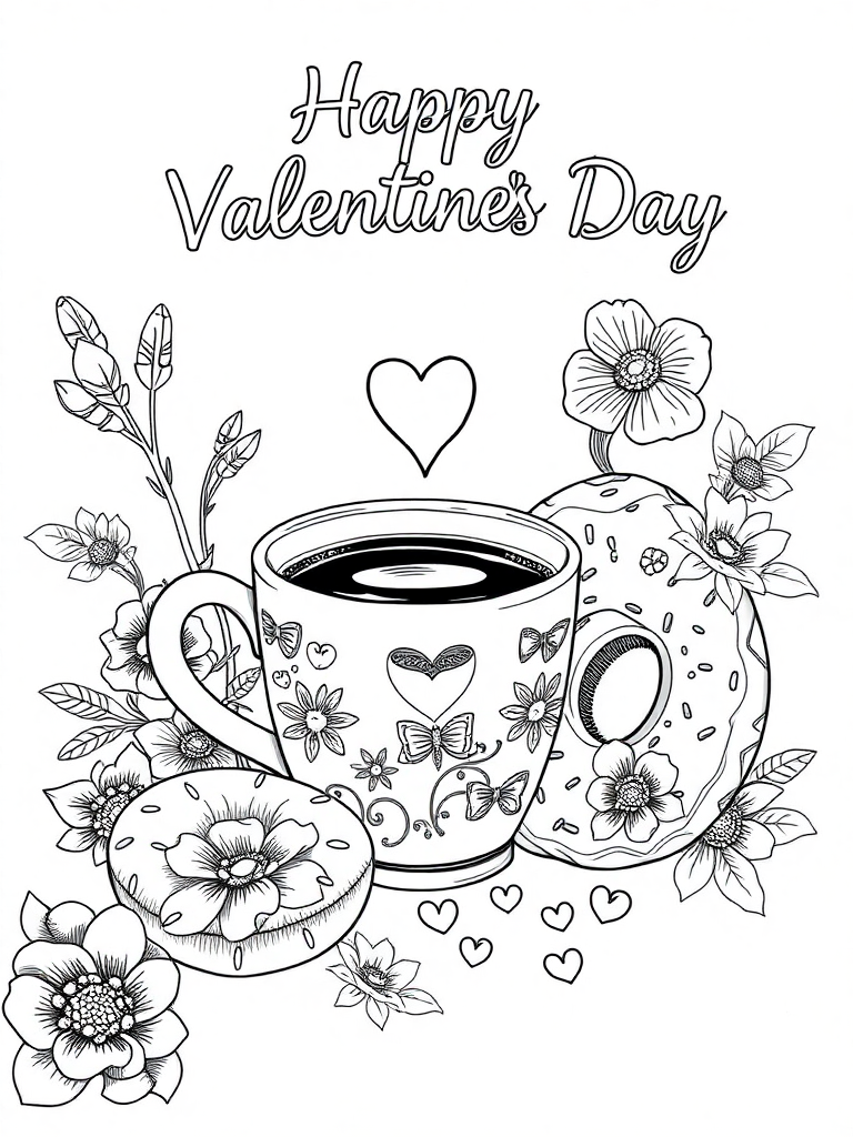 Happy Valentines Day with coffee and Bagels