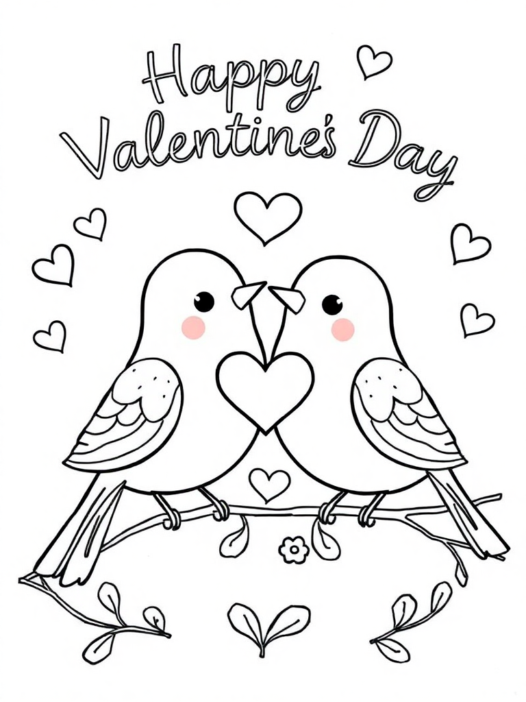 Happy Valentines Day with two birds