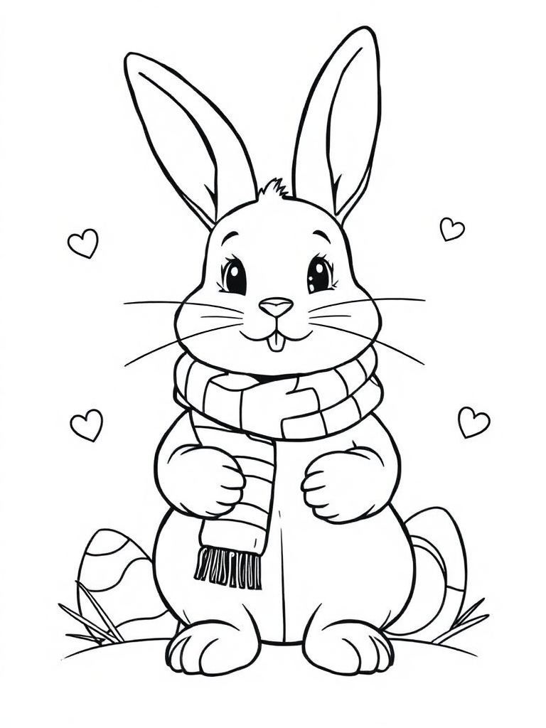 Easter bunny dressed for a chilly day