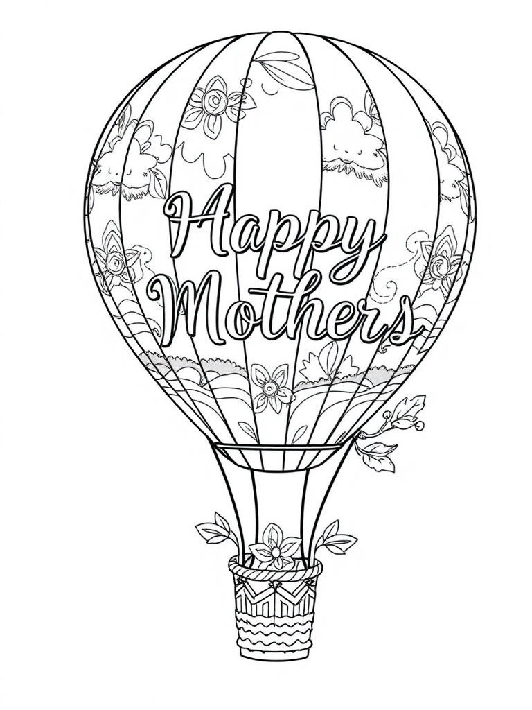 Happy Mother's Day with Hot balloon