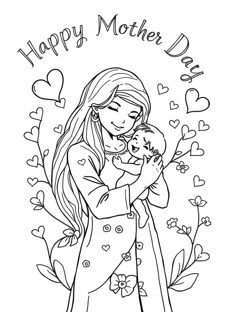 Happy Mother's Day. Mom with baby