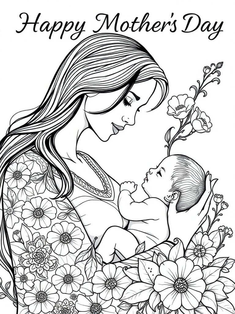 Happy Mother's Day. Mom with baby