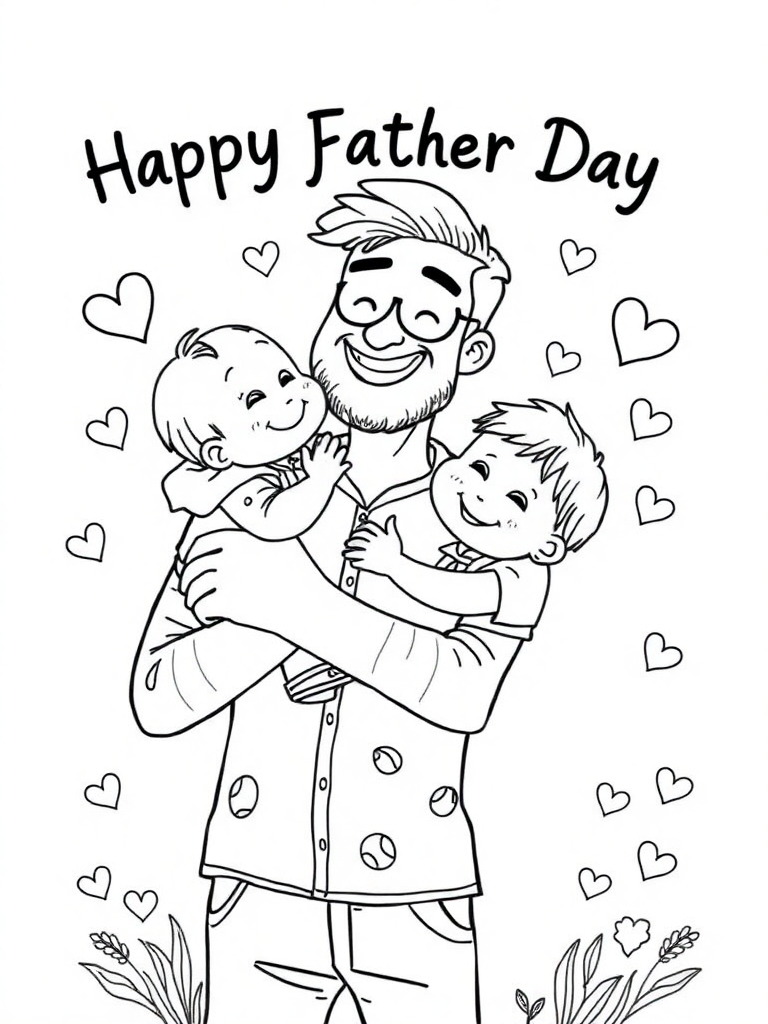 Happy Father's Day. Dad and kid