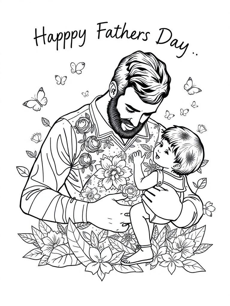 Happy Father's Day. Dad and kid