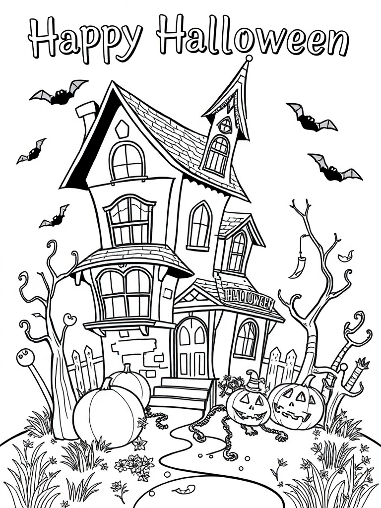Happy Halloween with Haunted house