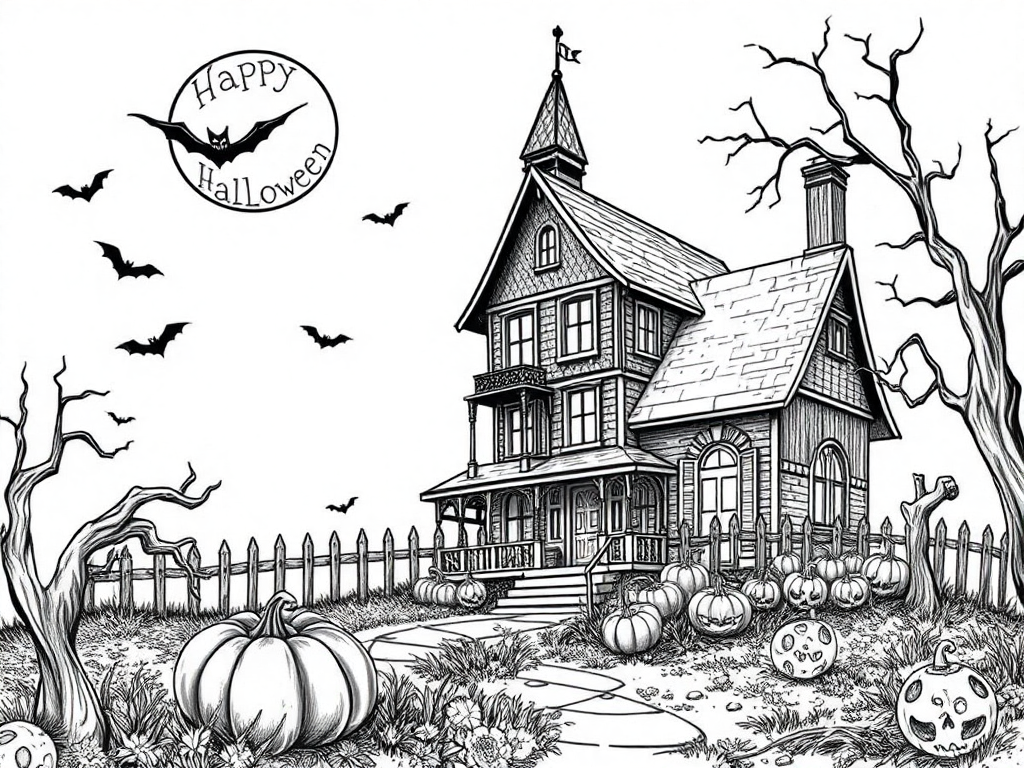 Happy Halloween with Haunted house