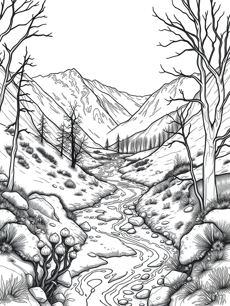 Spring with melting stream in the Valley