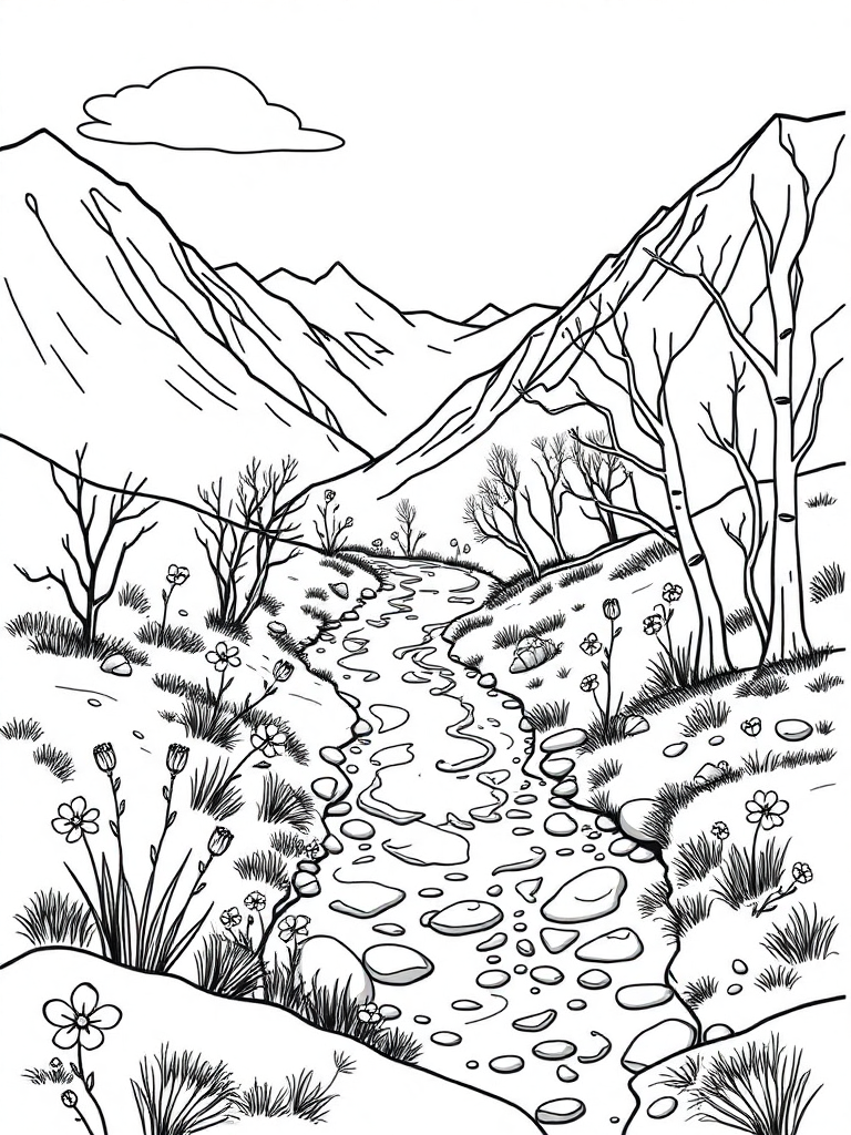 Spring with melting stream in the Valley