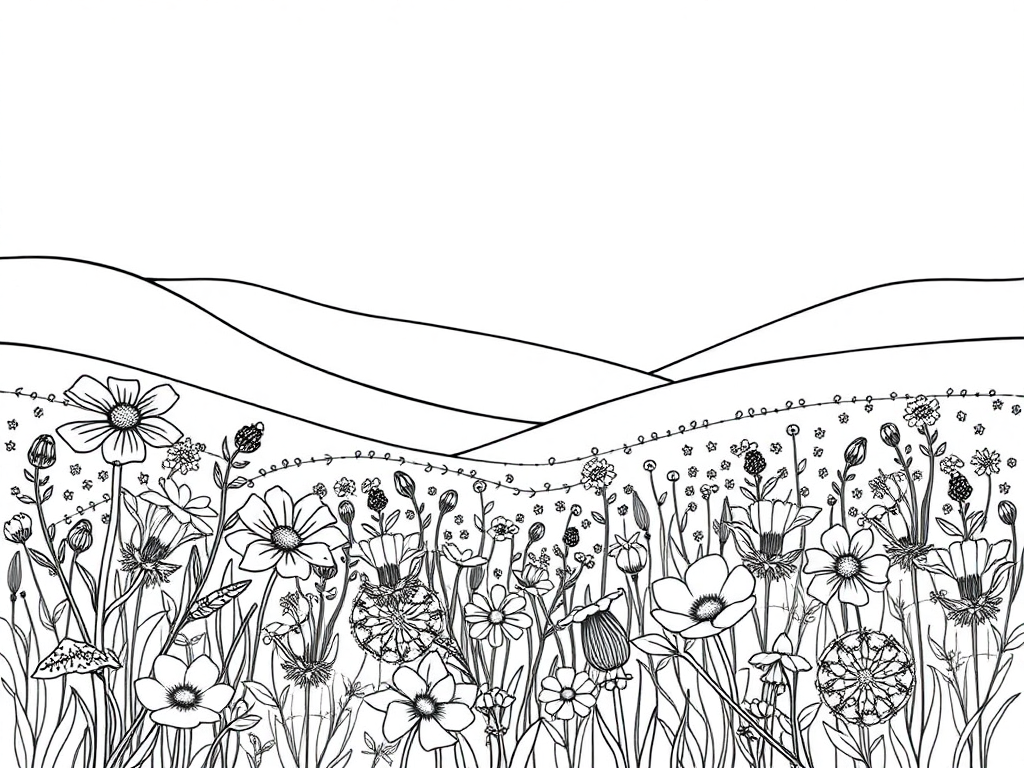 Summer with flower fields