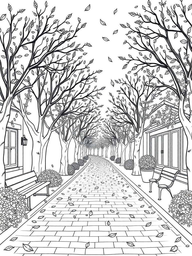 Park Street with leaves falling