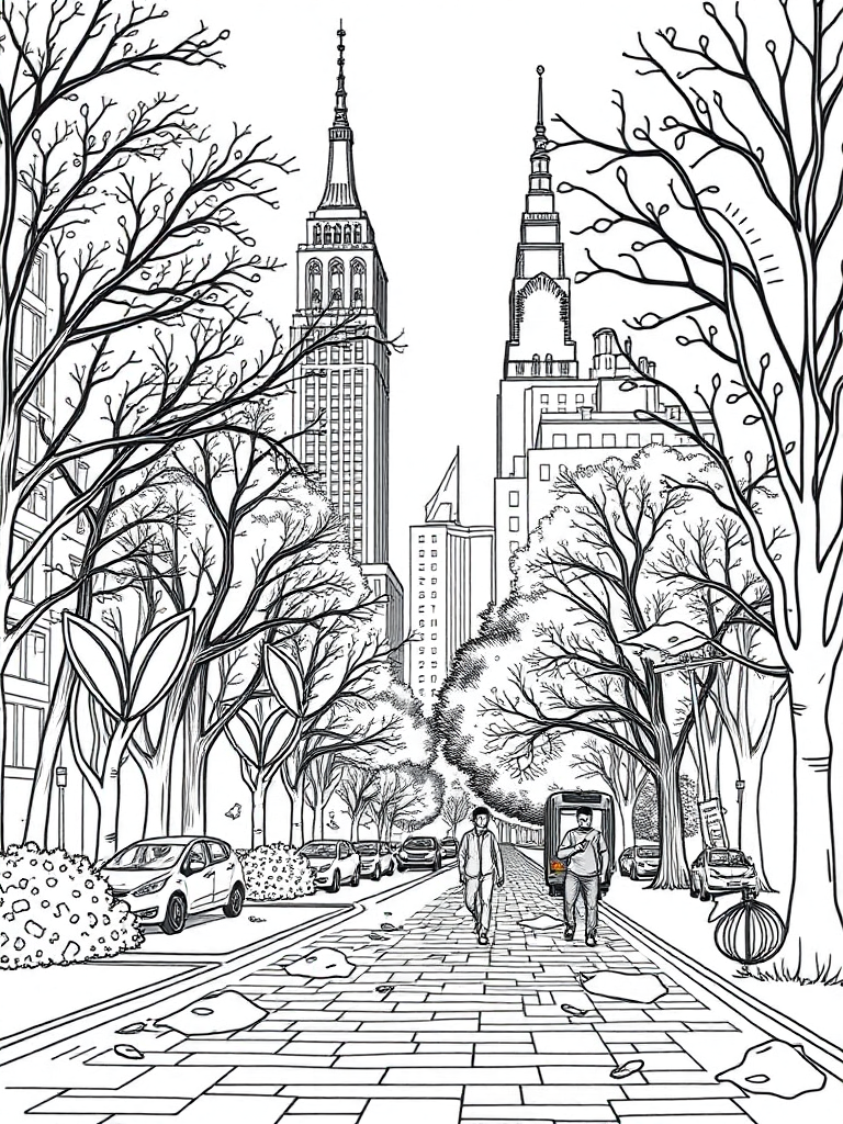 Board Street in New York Central Park in Fall