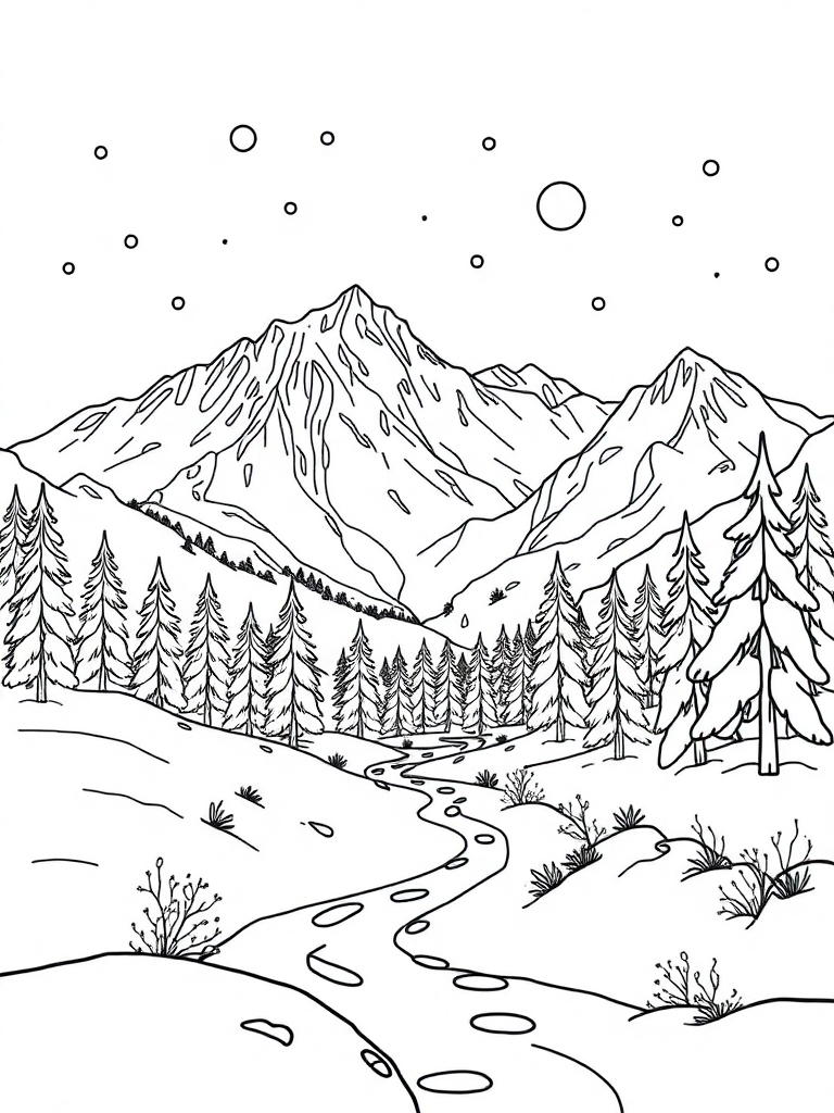 Winter at Mountain Landscpe
