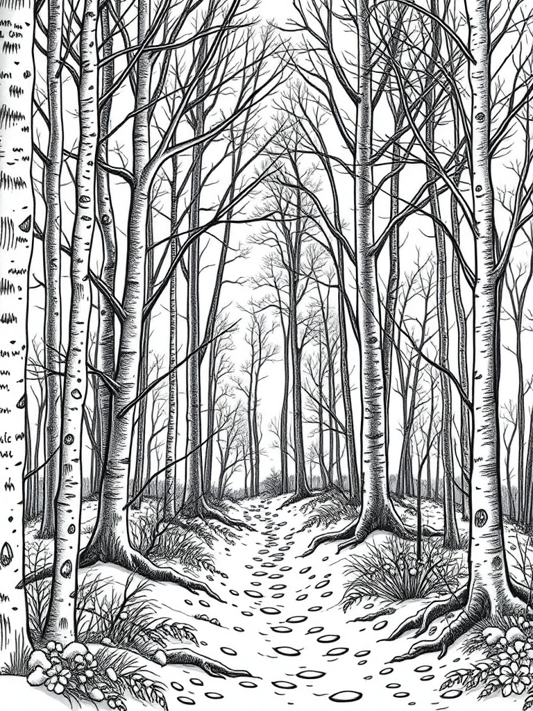 Becutiful winter senic in woods